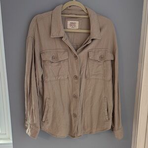 Ashley By 26 International Women's Beige Linen Utility Jacket